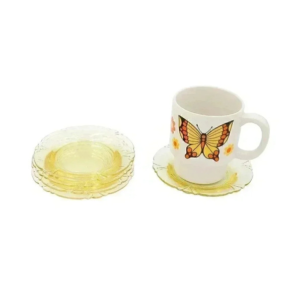 Yellow‎ Saucer Glass Plates